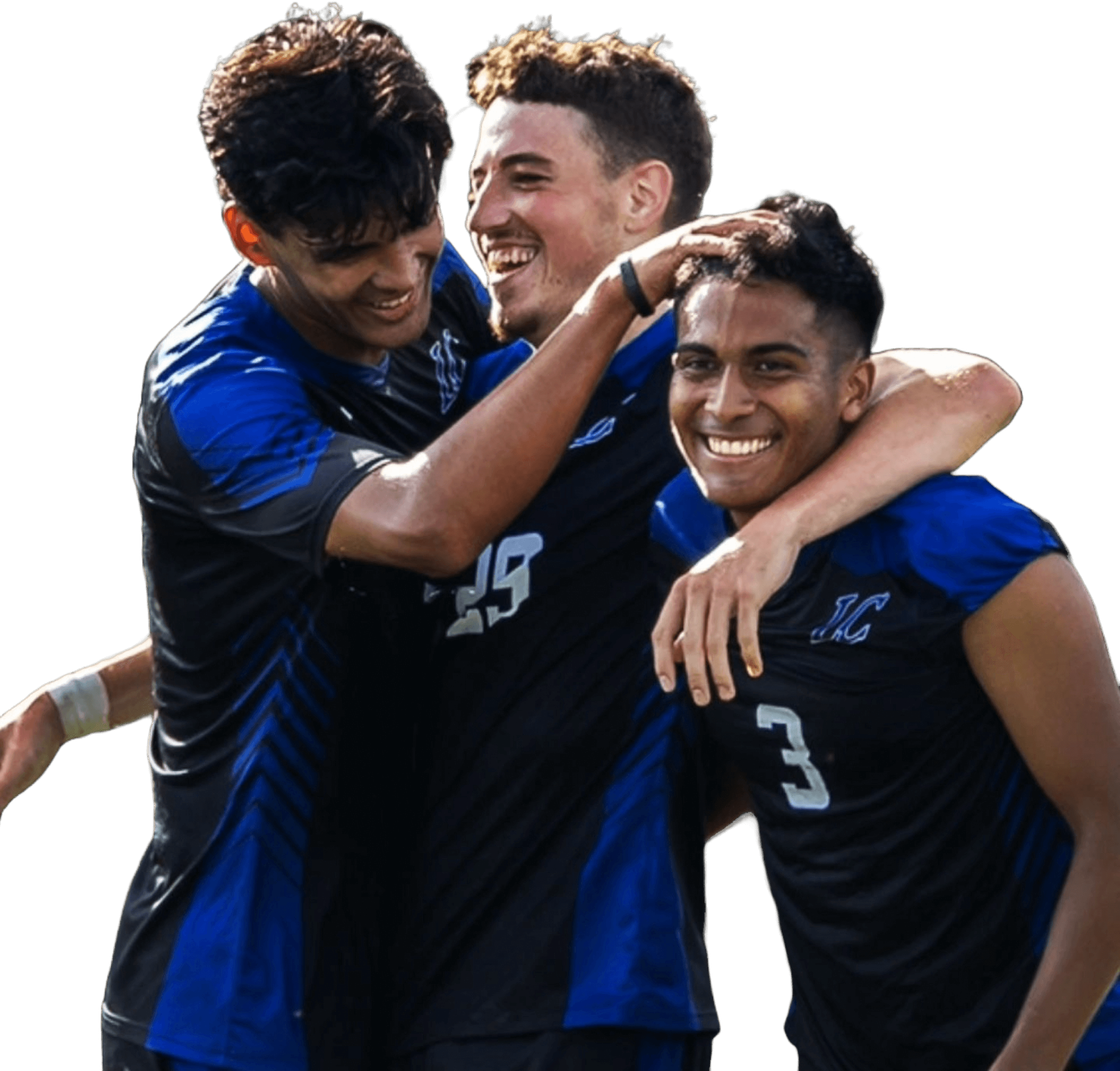 Soccer players celebrating
